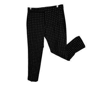 Banana Republic Avery Crepe Pants size 2 Black Dotted 27" Inseam